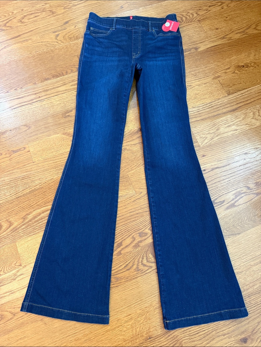 SPANX Flare Jeans Women’s Large Tall Midnight Shade Dark Wash NWT 20327T